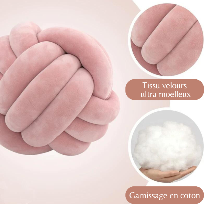 Coussin noeud rose