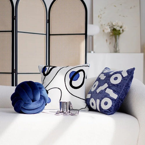 Coussin noeud bleu