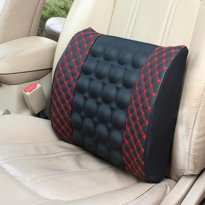 Coussin lombaire voiture à vibration posé sur un siège de voiture