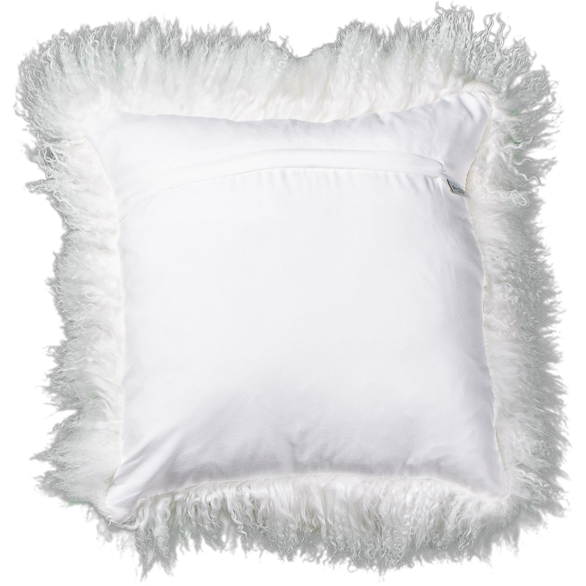 Dos du coussin carré 45x45 cm en tissu doux assorti, avec fermeture éclair