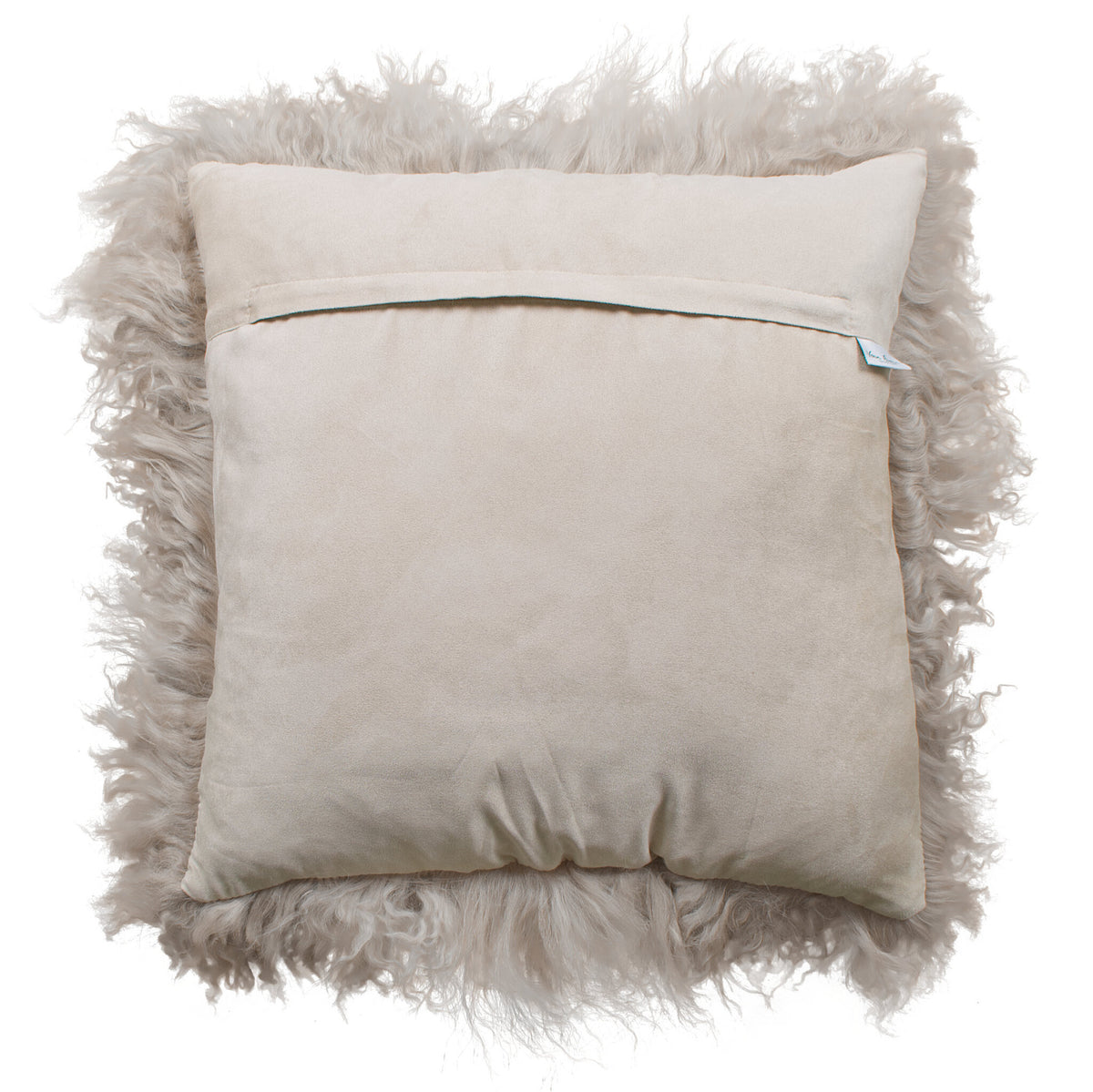 Dos du coussin carré 45x45 cm en tissu doux assorti, avec fermeture éclair