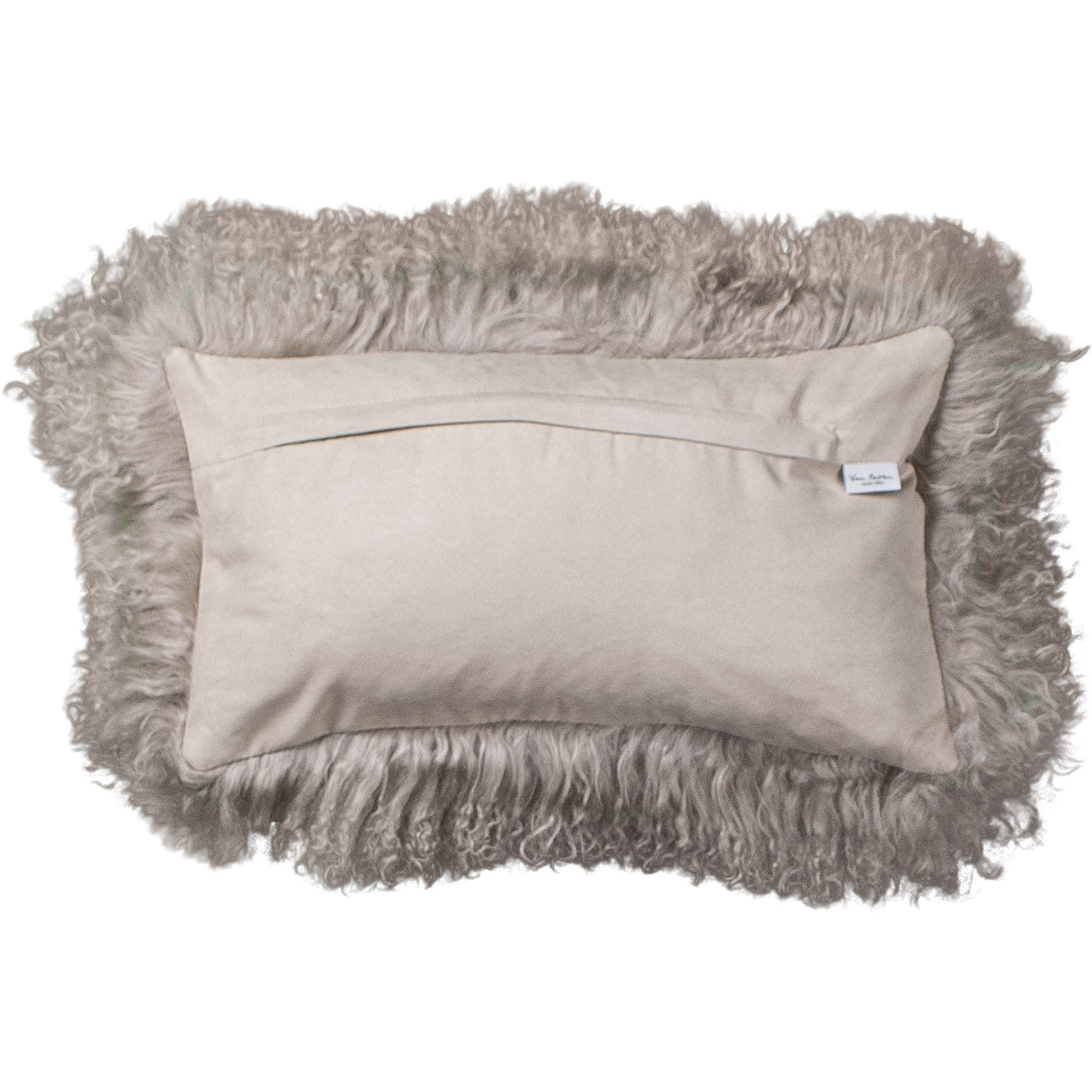 Dos du coussin rectangulaire 30x50 cm en tissu doux assorti, avec fermeture éclair