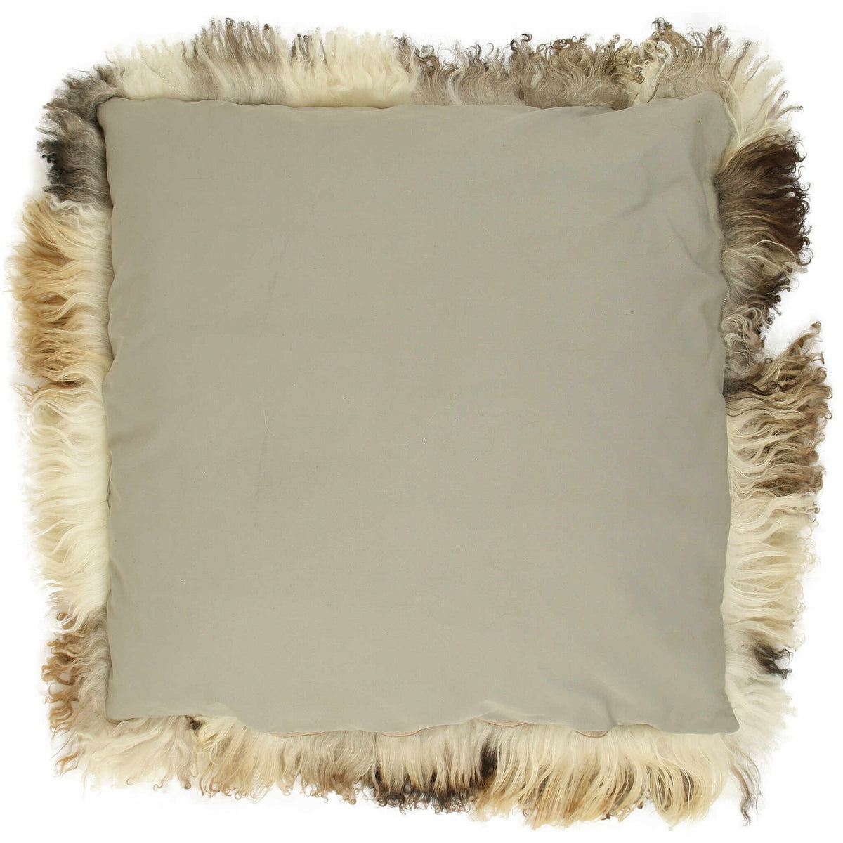 Dos du coussin XXL en tissu uni taupe