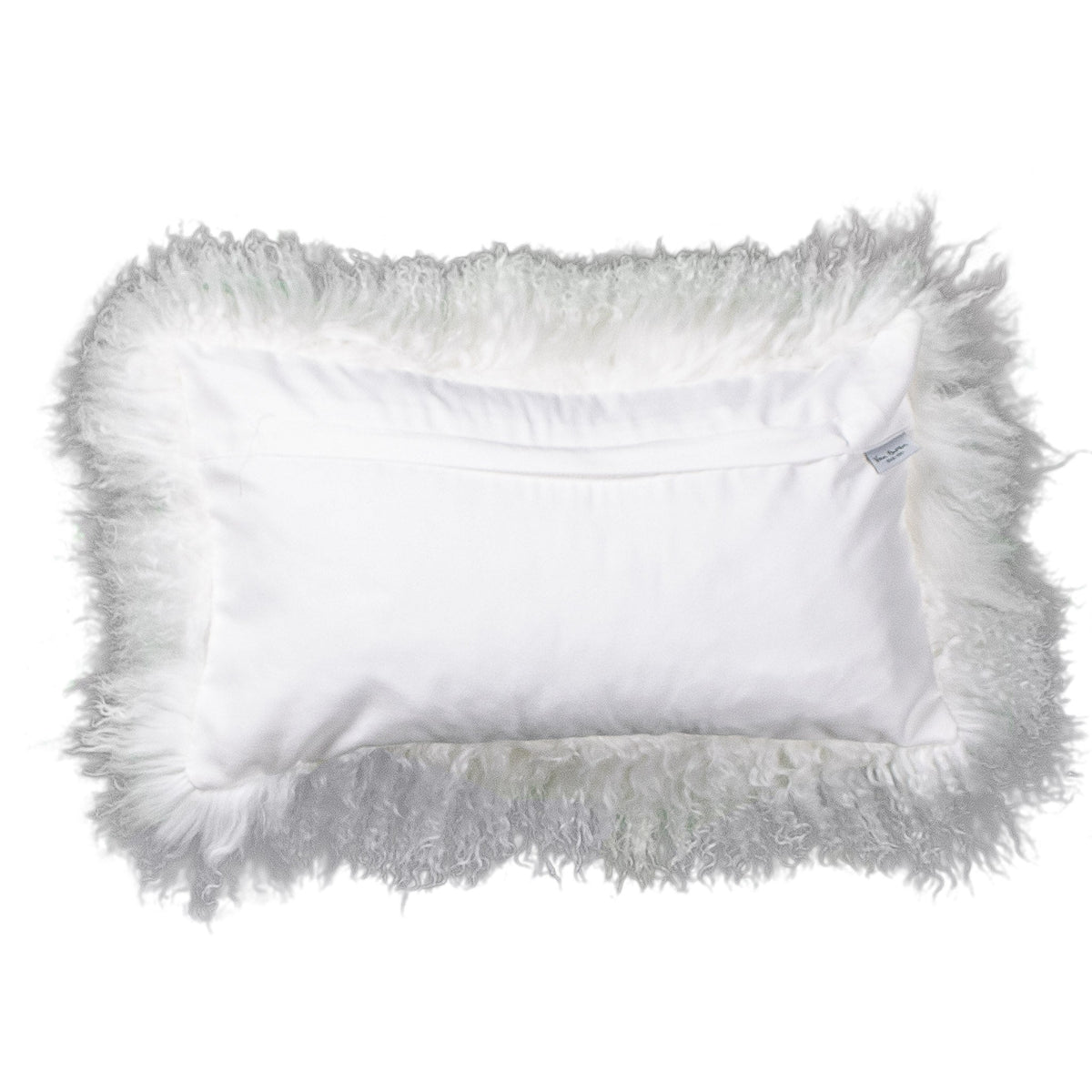 Dos de la housse rectangulaire 30x50 cm en tissu doux assorti, avec fermeture éclair