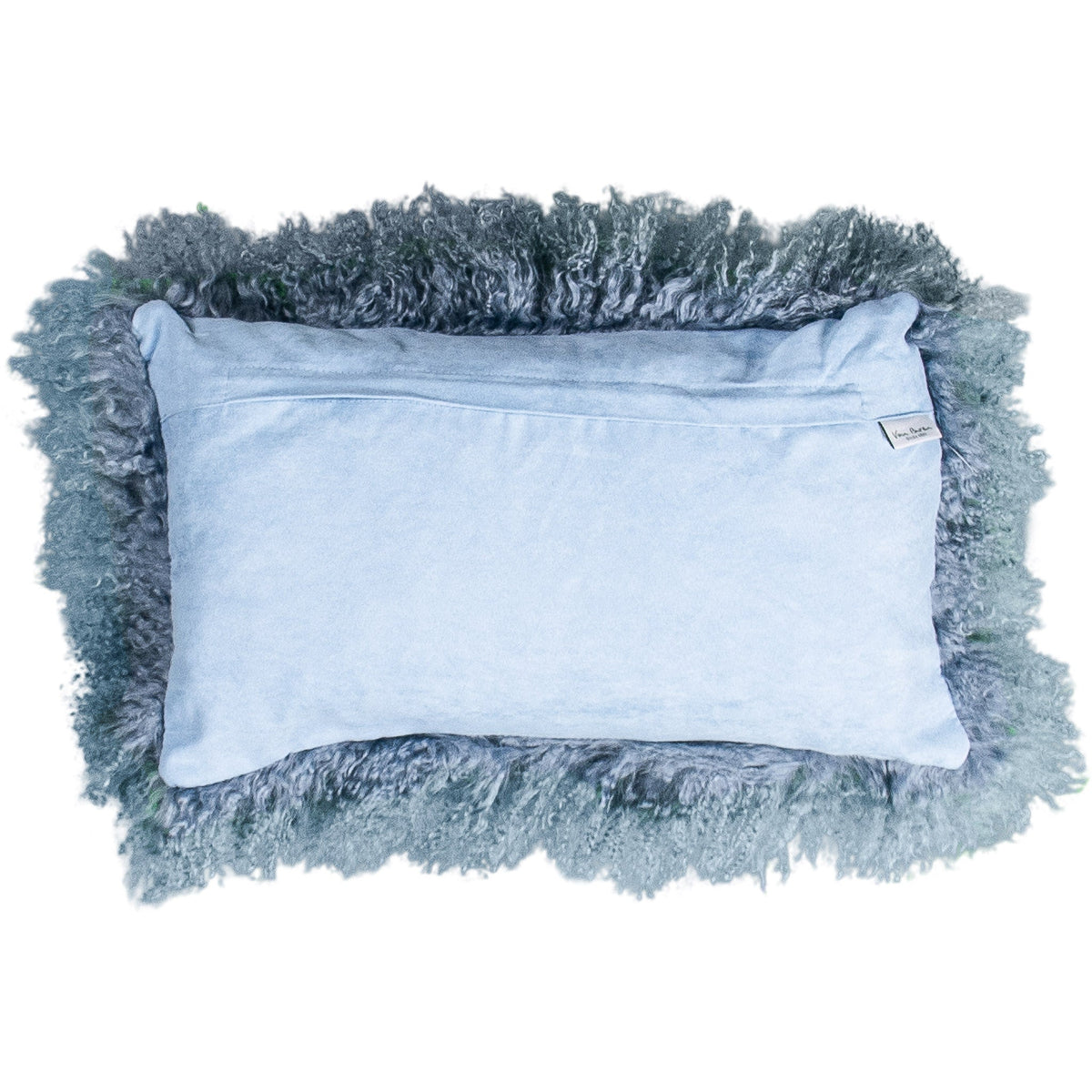 Dos de la housse rectangulaire 30x50 cm en tissu doux assorti, avec fermeture éclair