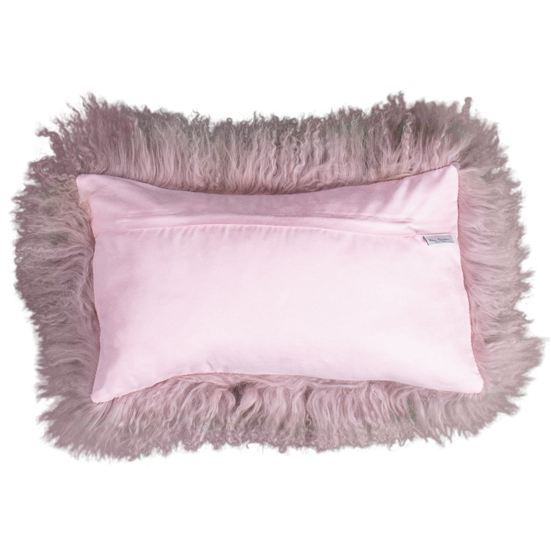 Dos de la housse rectangulaire 30x50 cm en tissu doux assorti, avec fermeture éclair