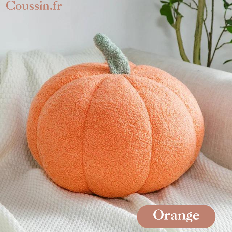 Coussin citrouille orange