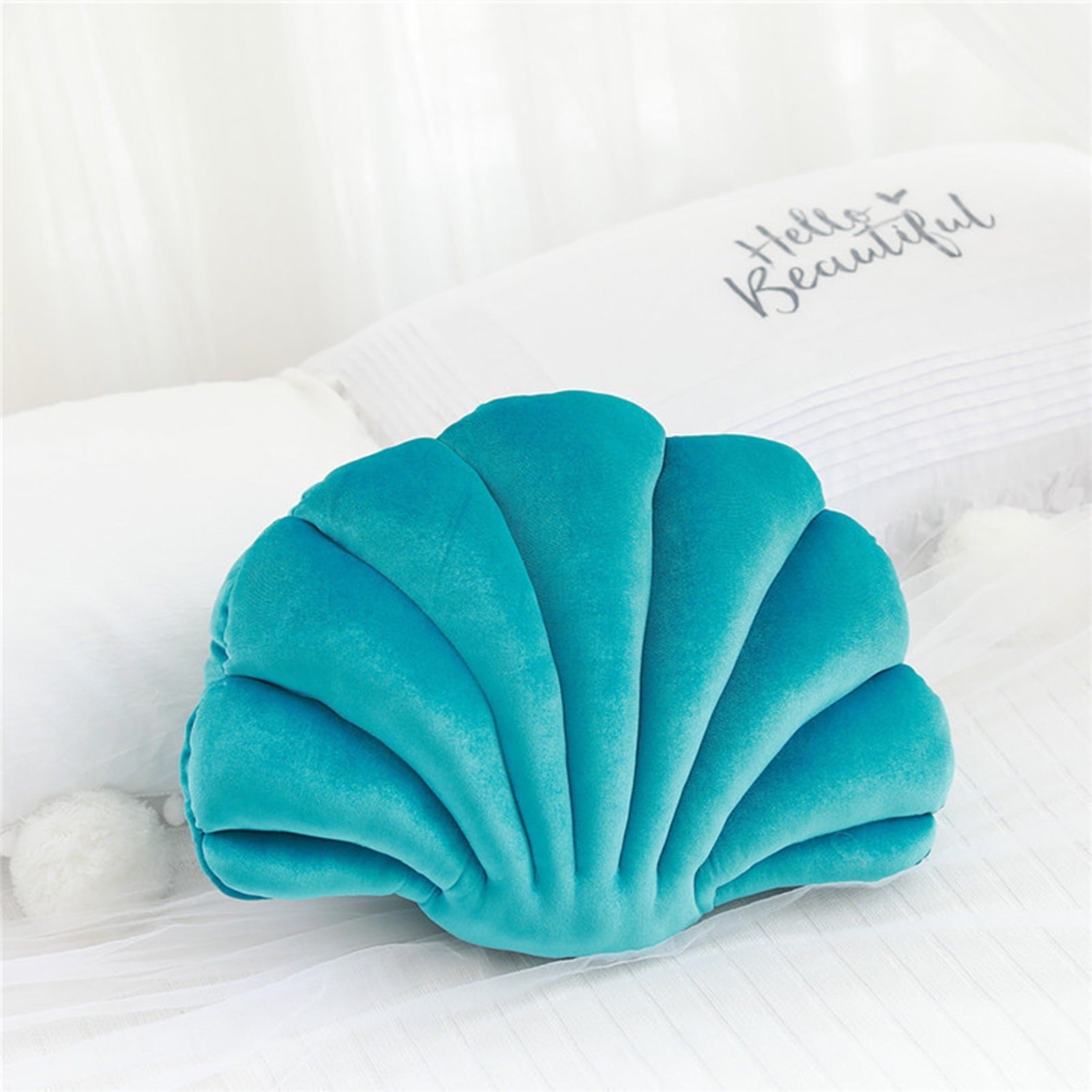 Coussin coquillage bleu