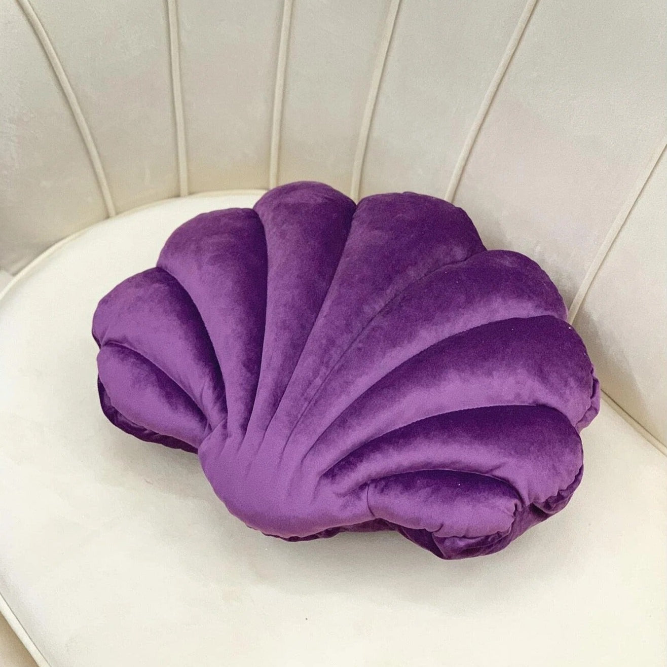 Coussin coquillage violet