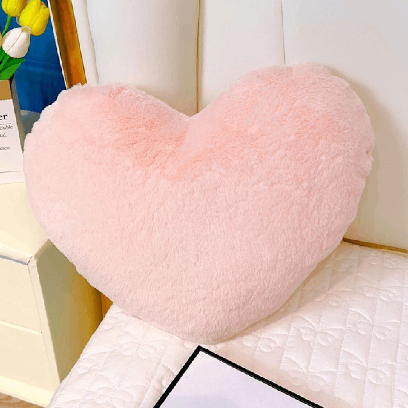 Coussin coeur rose