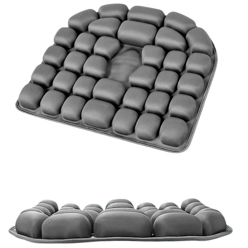 Coussin anti escarre fessier vu de dessus et de côté