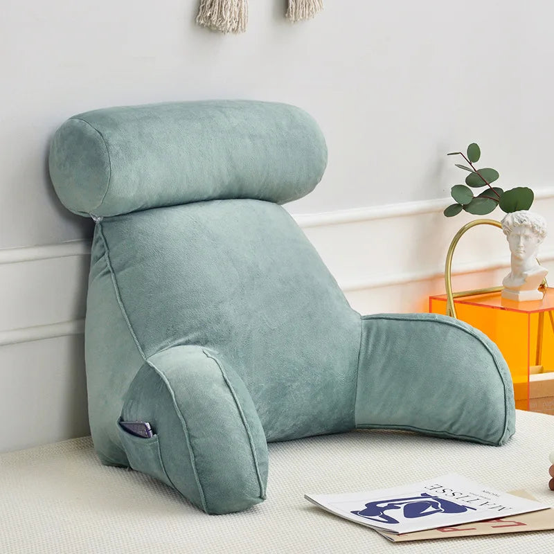 Coussin de lecture avec accoudoirs bleu