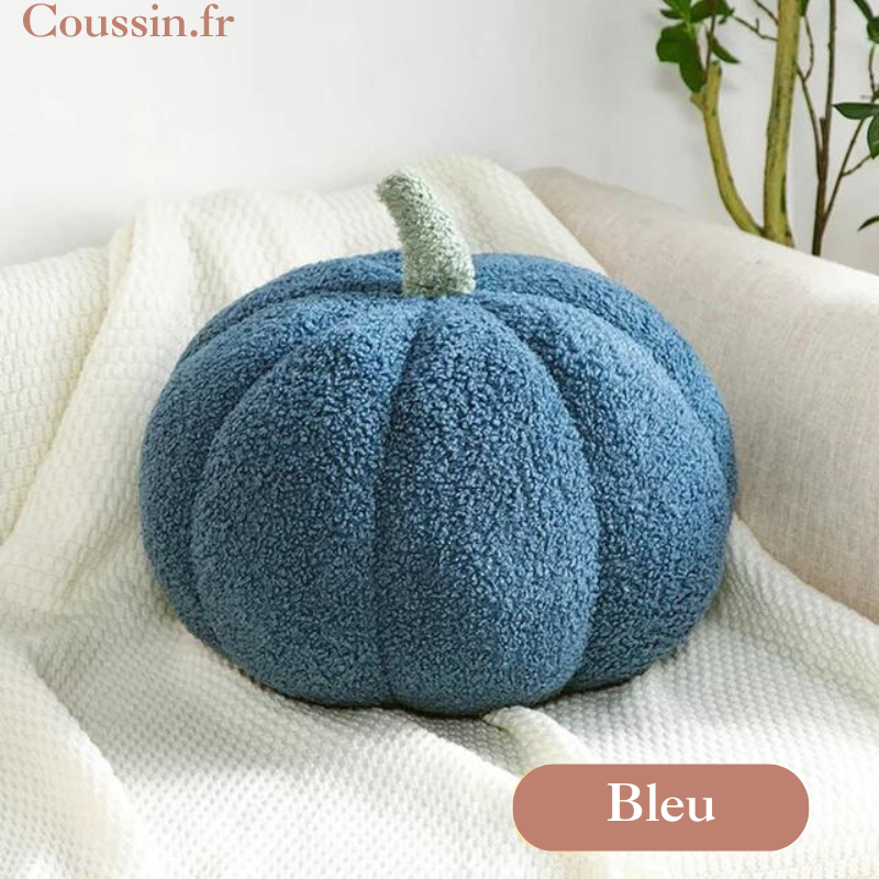 Coussin citrouille bleu