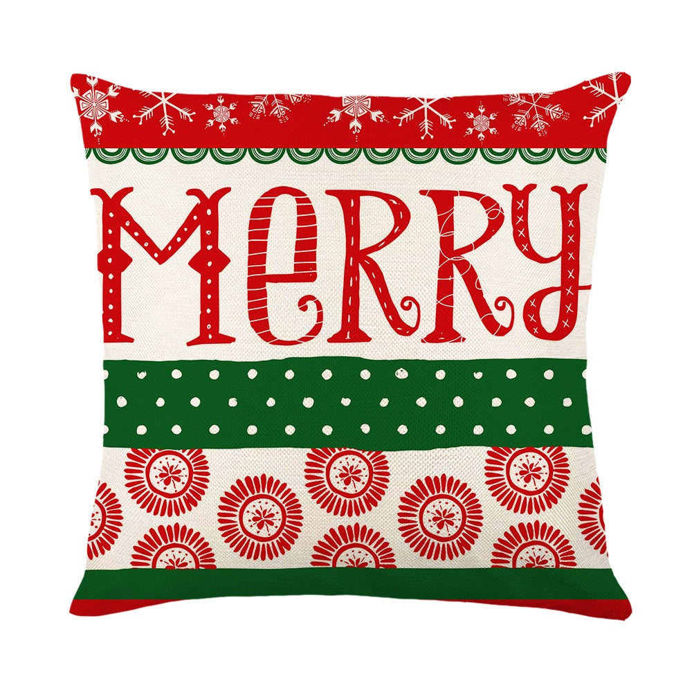 Coussin de noël blanc à motifs