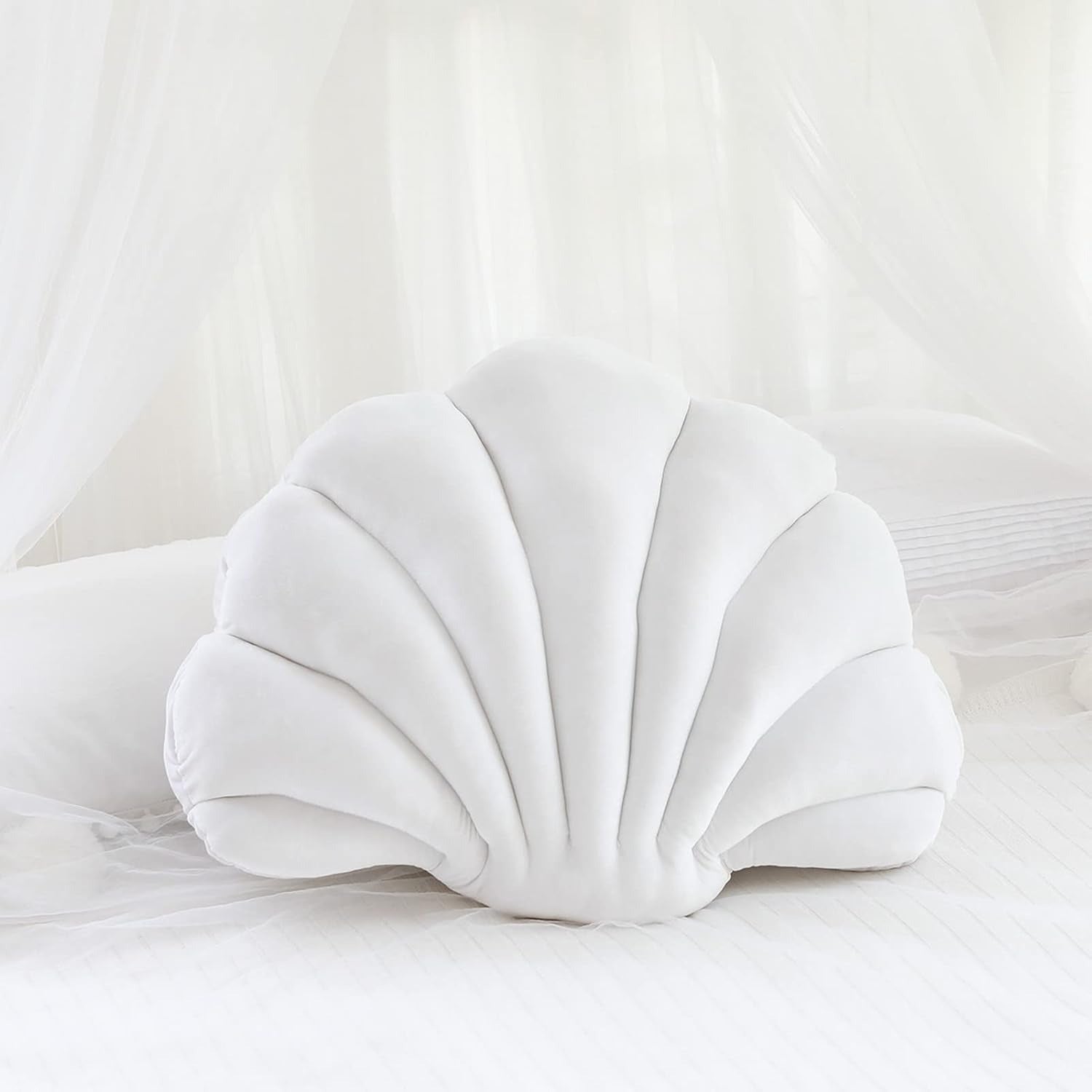 Coussin coquillage blanc