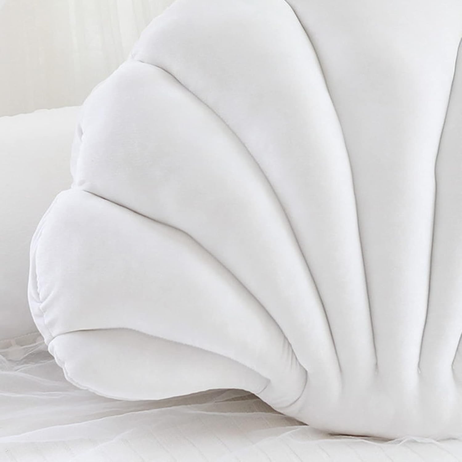 Coussin coquillage blanc