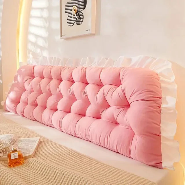 Coussin tête de lit rose