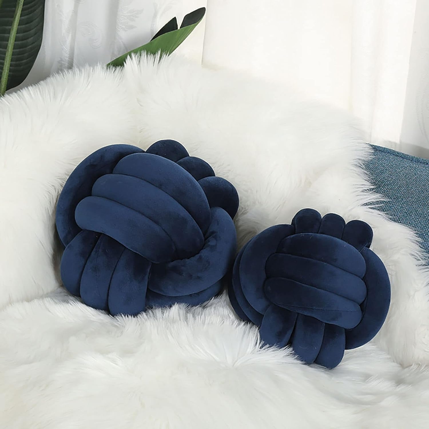 Coussin noeud bleu