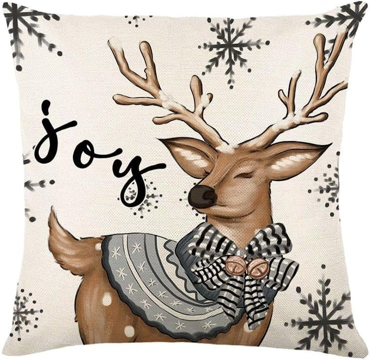 Coussin de noël avec cerf