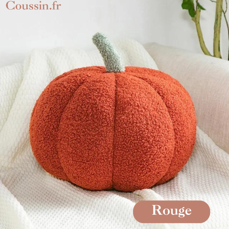 Coussin citrouille rouge