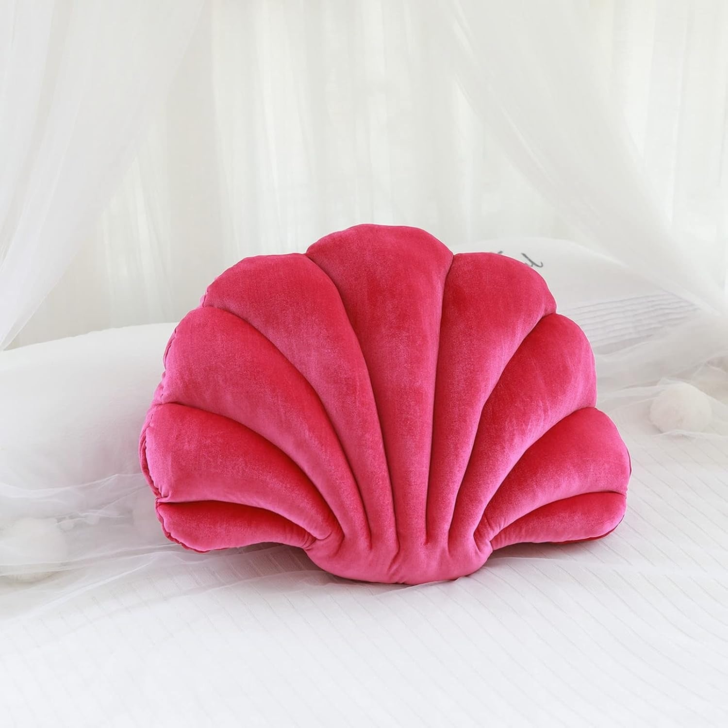 Coussin coquillage rouge