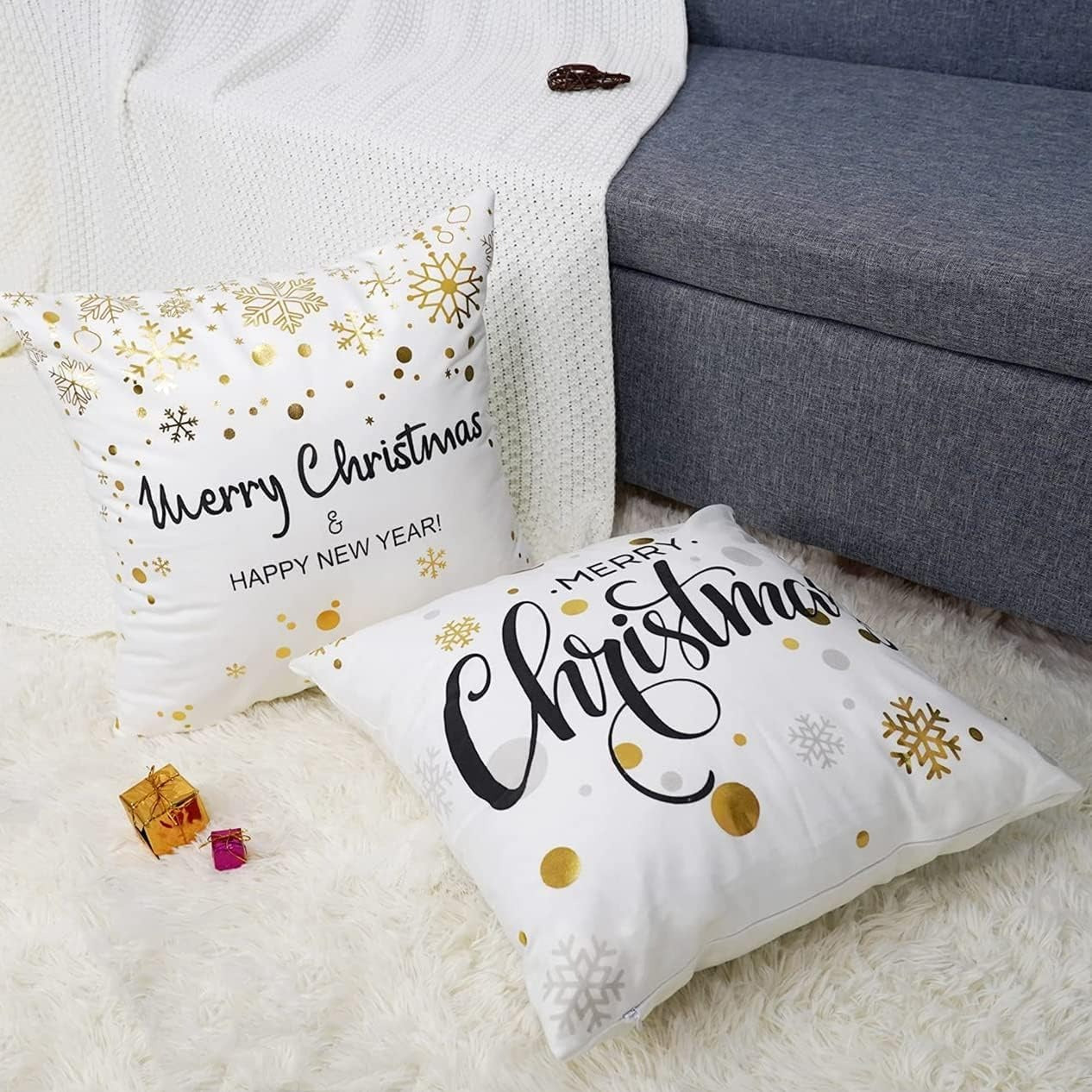 Housse coussin joyeux noël