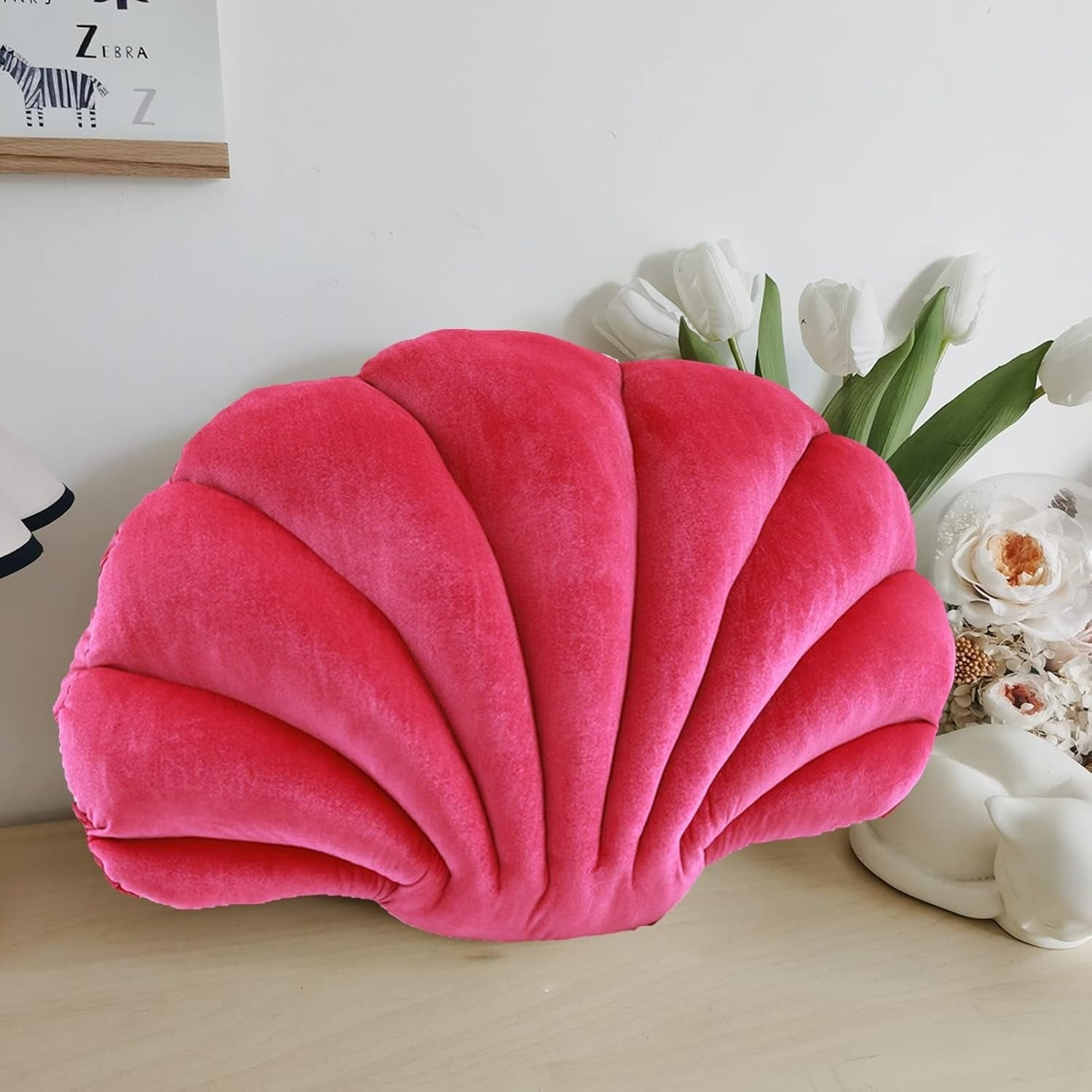 Coussin coquillage rouge