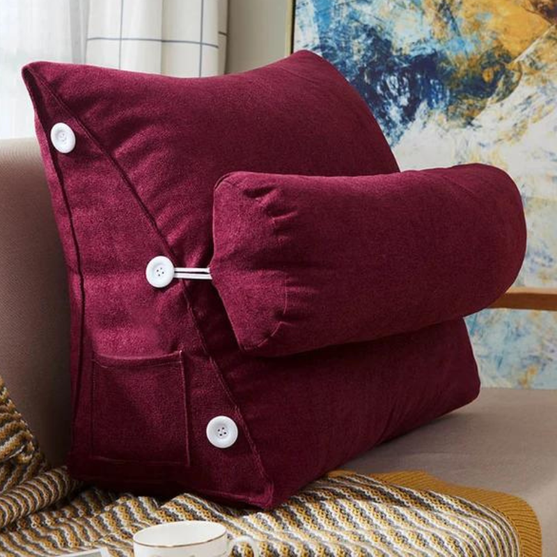 Coussin de lecture pour canapé rouge