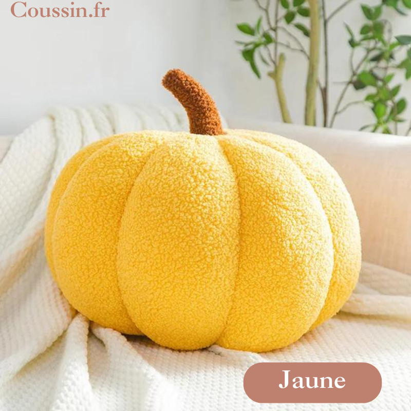 Coussin citrouille jaune