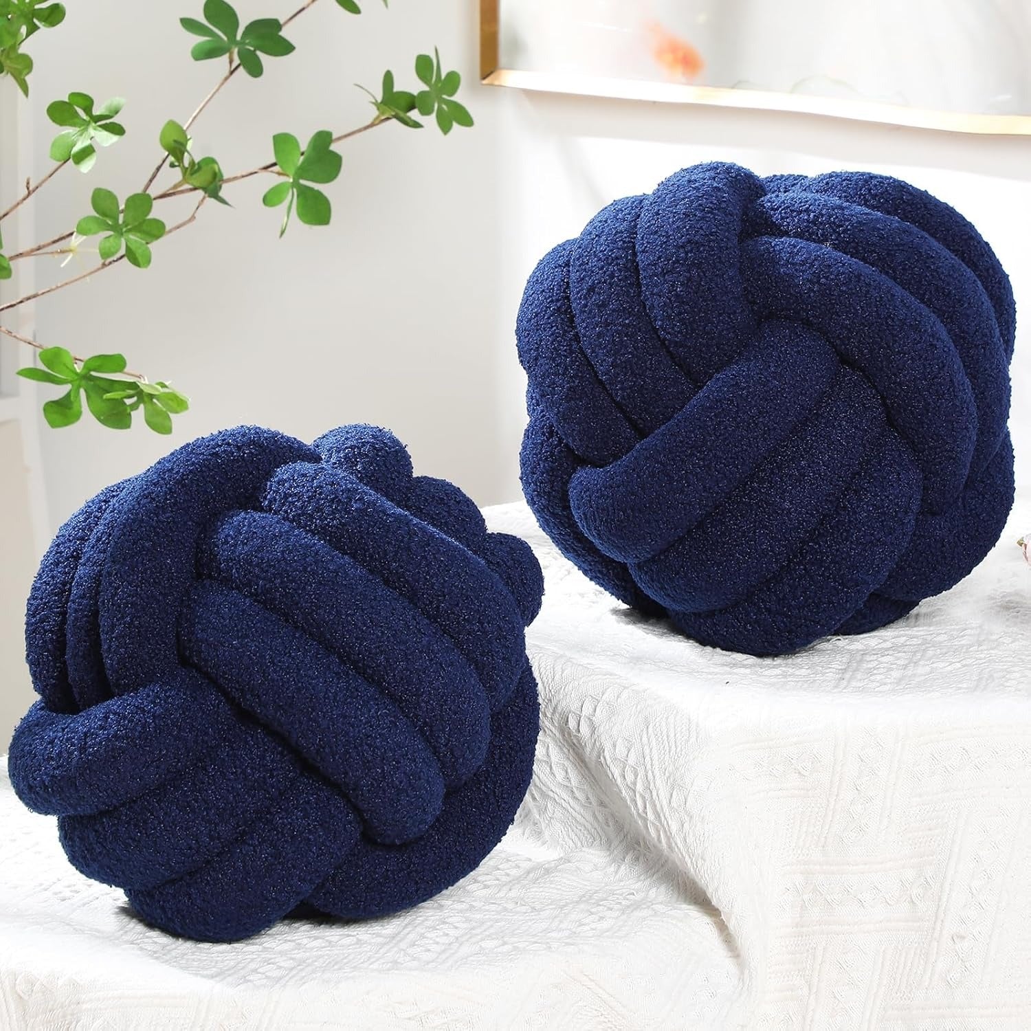 2 Coussin boule bleu