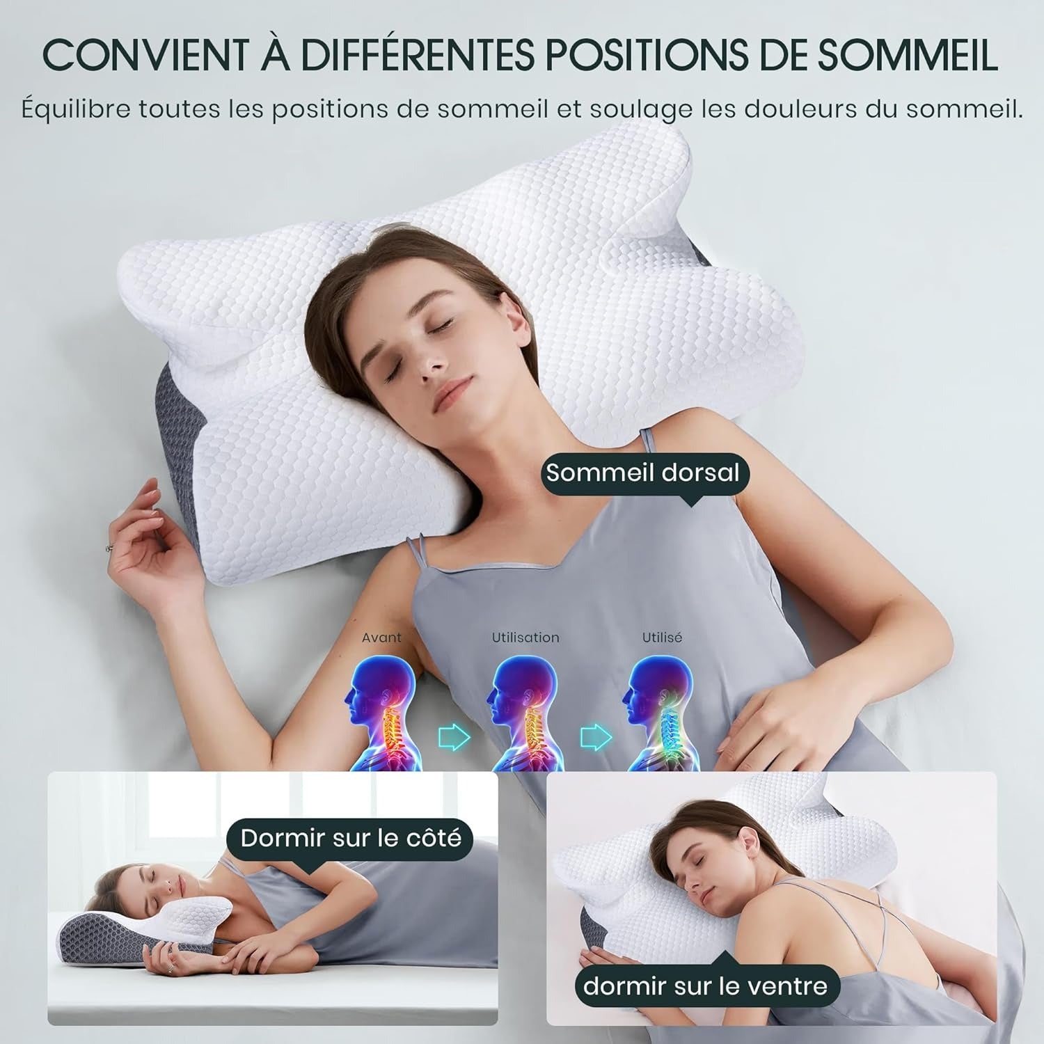 Coussin anti ronflement à mémoire de forme