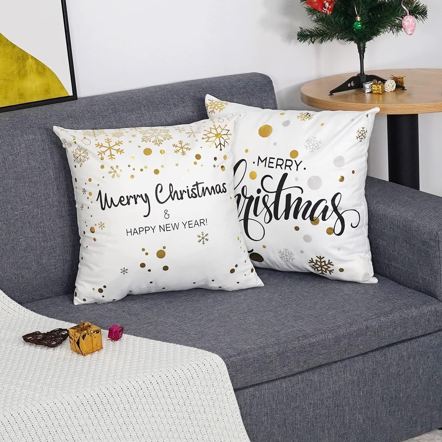 Housse coussin joyeux noël