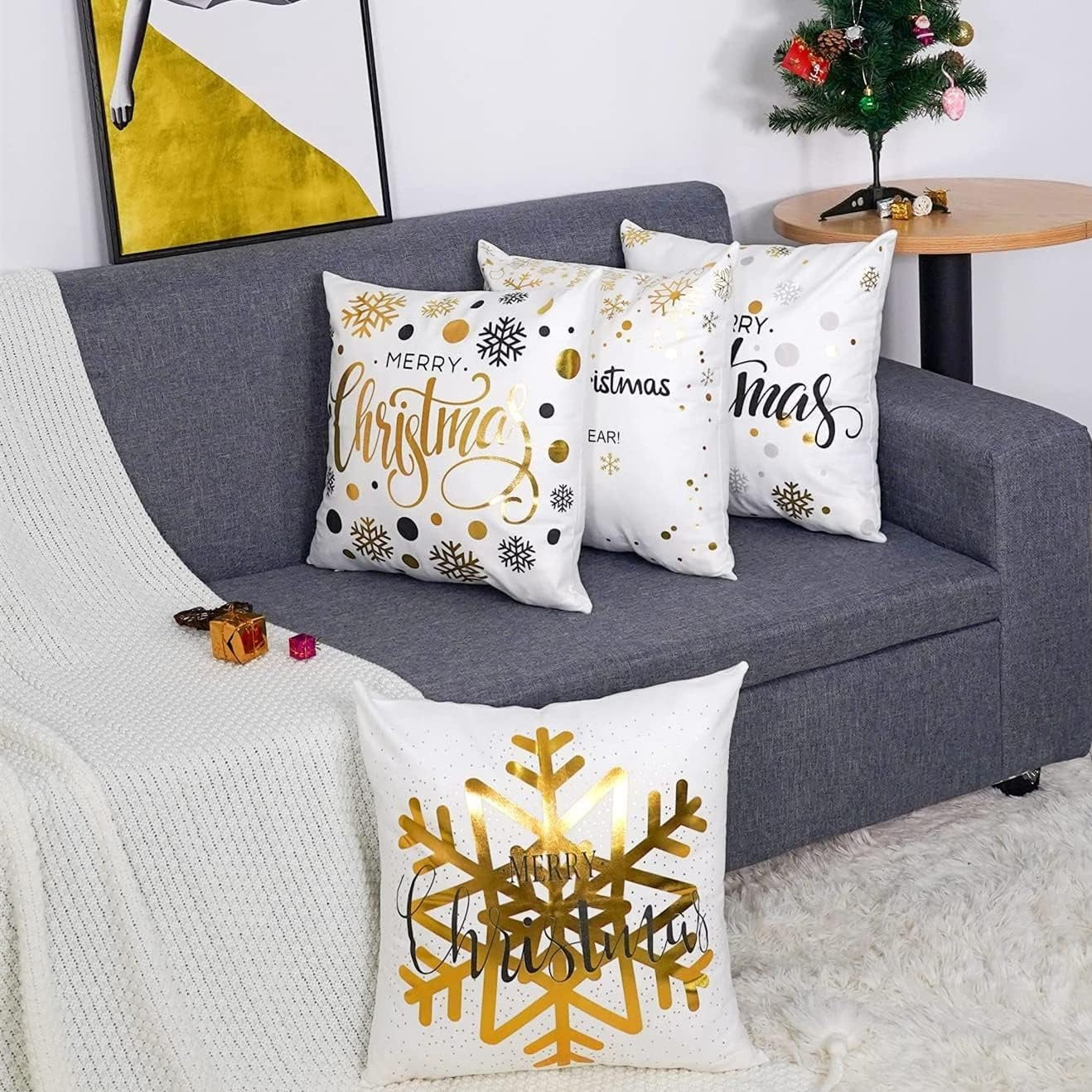 Housse coussin joyeux noël