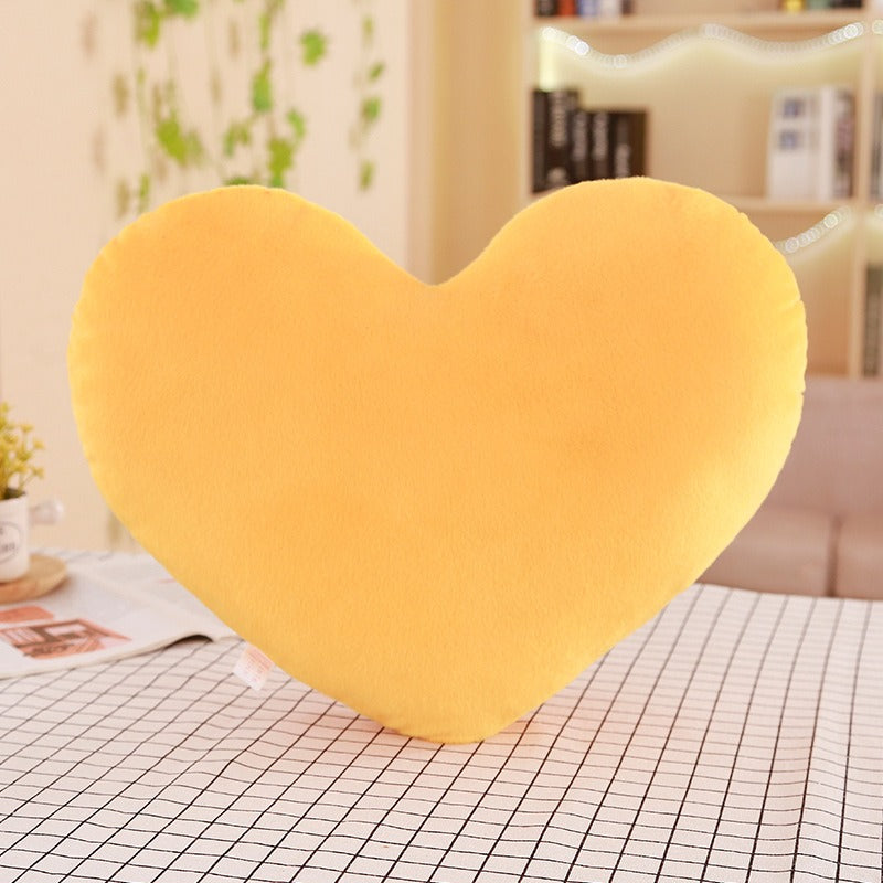 Coussin coeur jaune