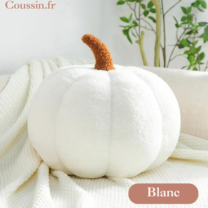 Coussin citrouille blanc