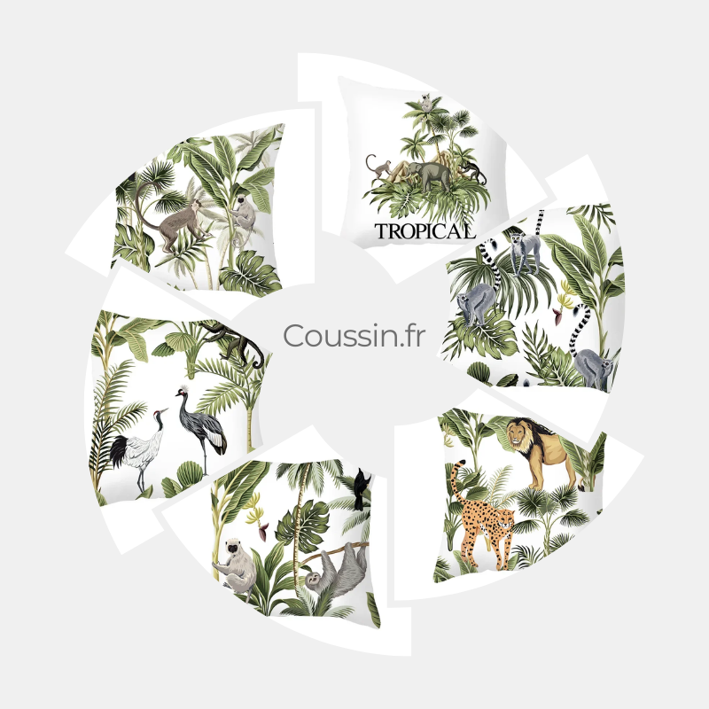 Coussin animaux forêt