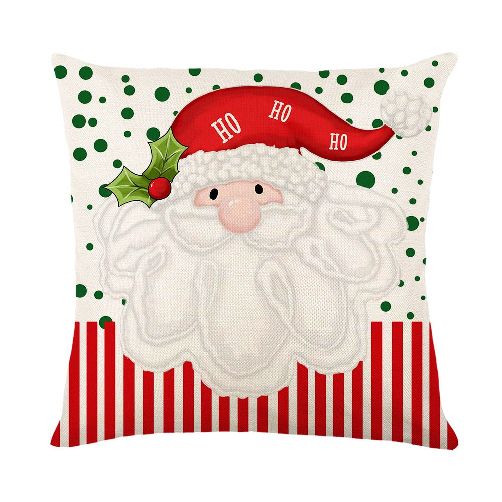 Coussin de noël blanc à motifs