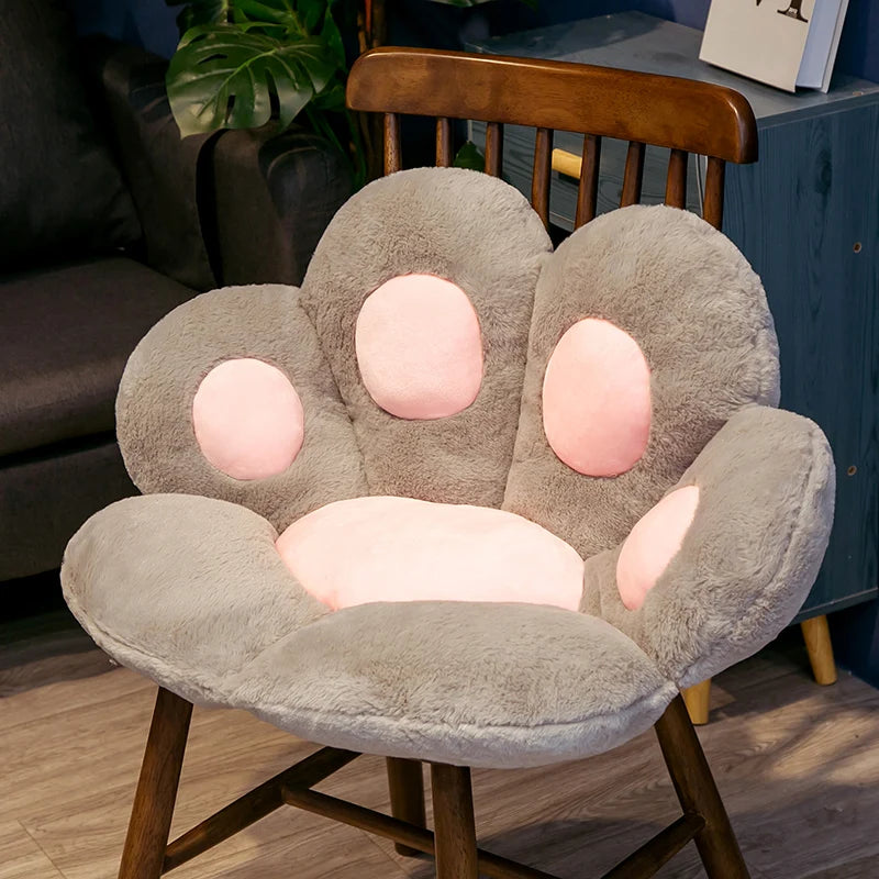 Coussin chaise pouf chat pelucheux