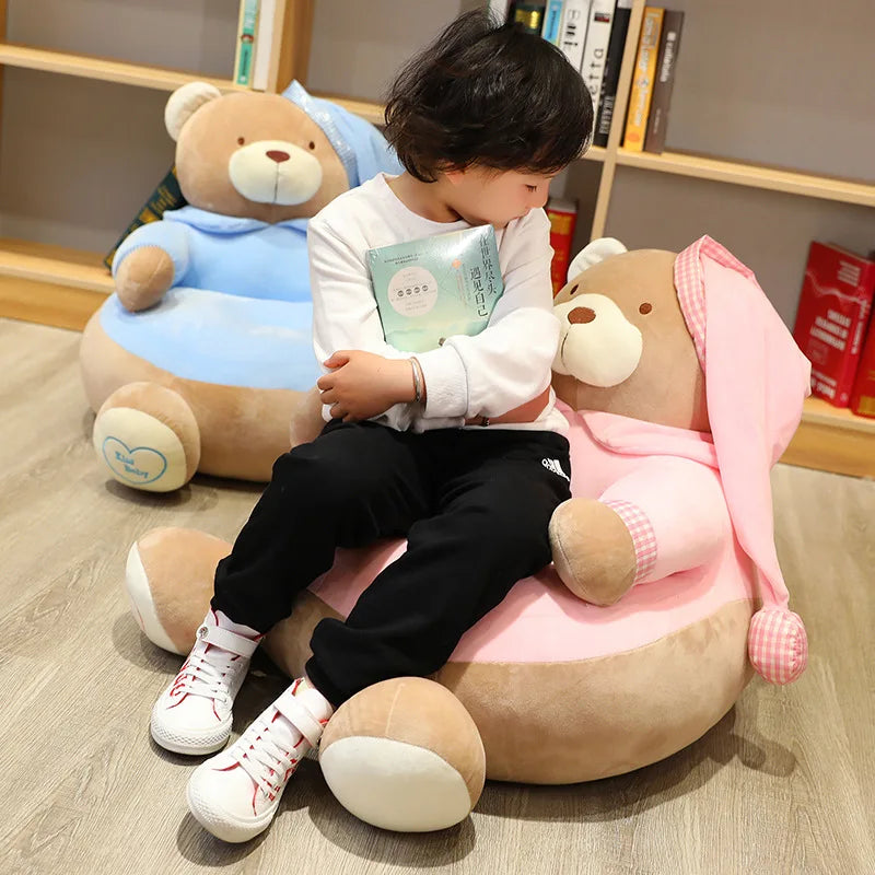 Coussin pouf enfant en forme d'ours