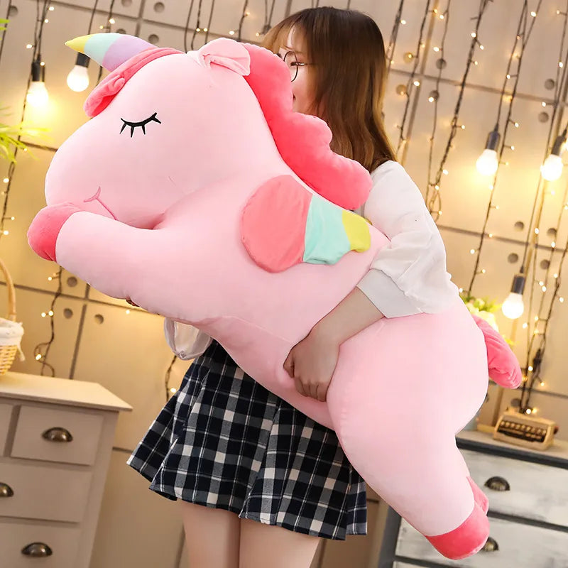 Coussin peluche licorne