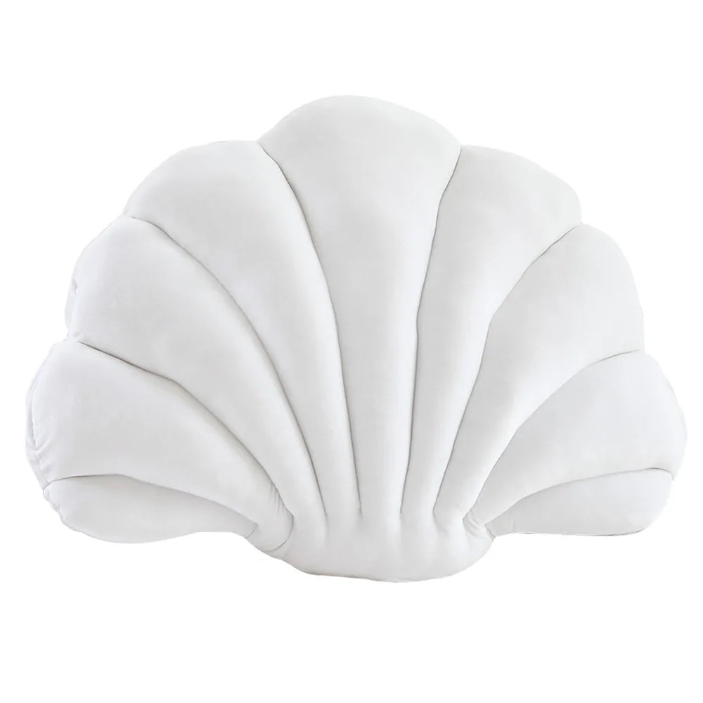 Coussin coquillage blanc douillet