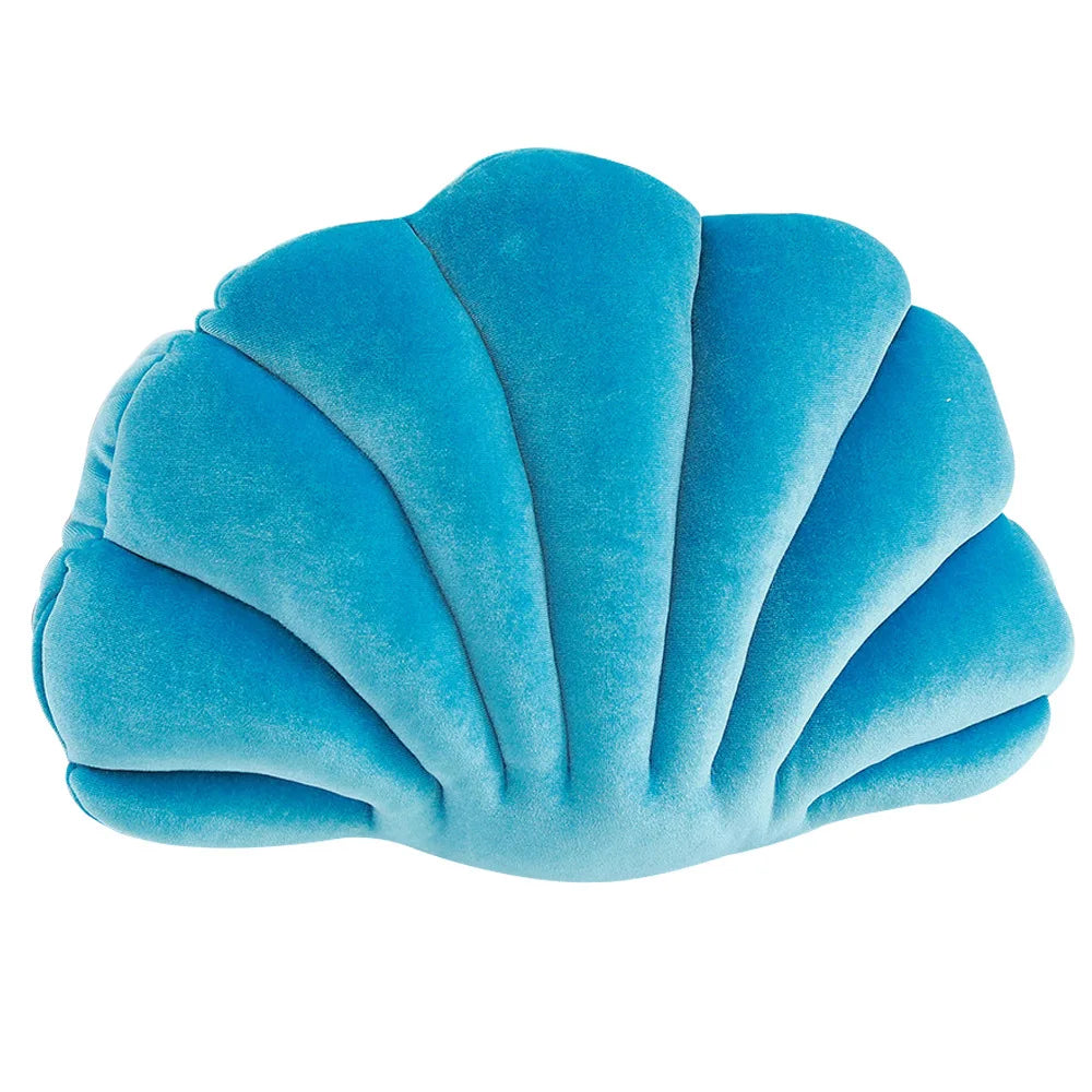 Coussin coquillage bleu doux