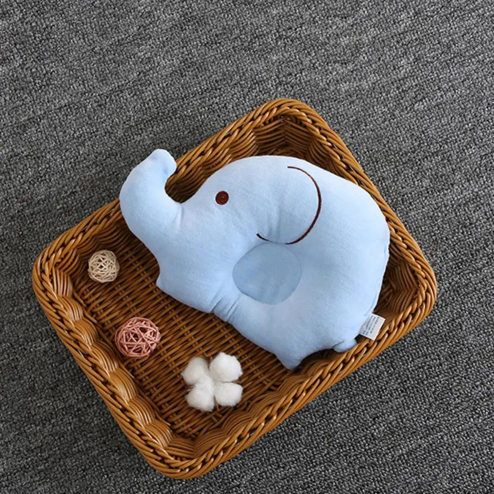 Coussin anti tête plate bébé éléphant bleu