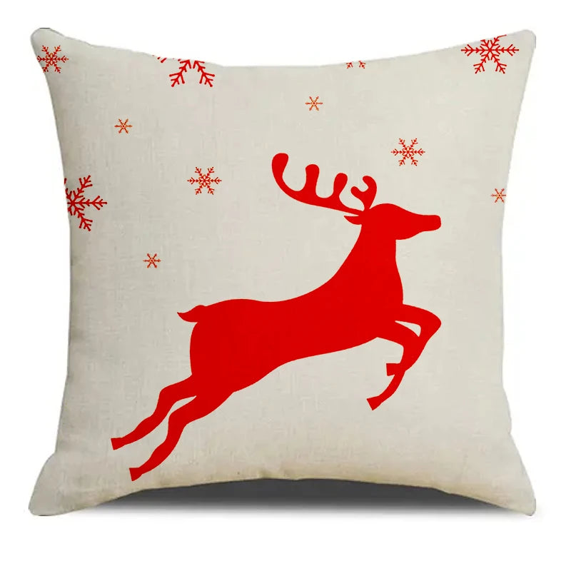 Housse de coussin de Noël avec messages festifs