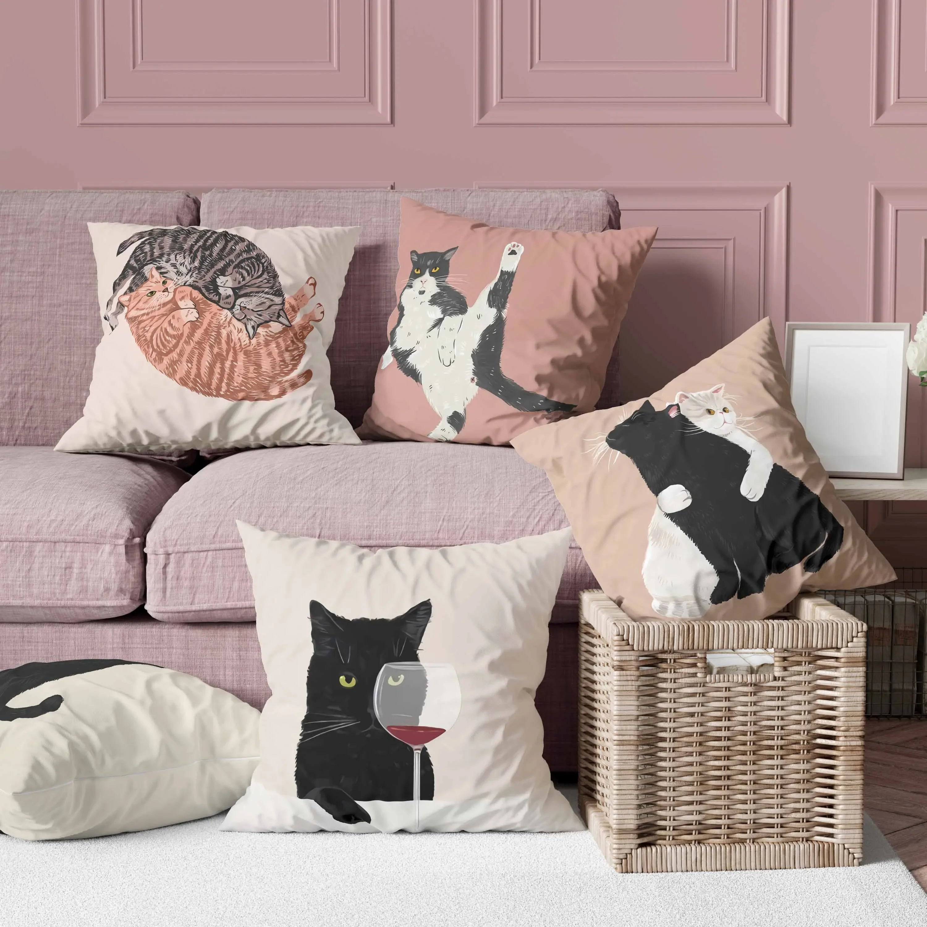 housse coussin animaux chat drôle, confort doux