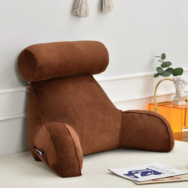 Coussin de lecture avec accoudoirs marron