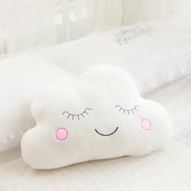 Coussin goutte d'eau blanche souriant