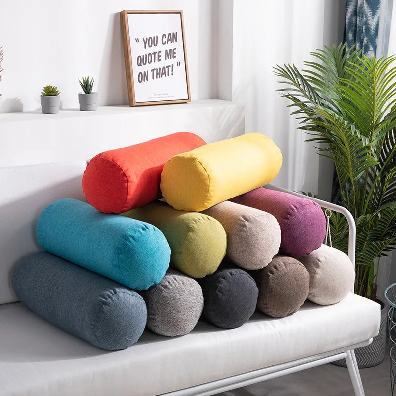 Coussin cylindrique multicolore confortable