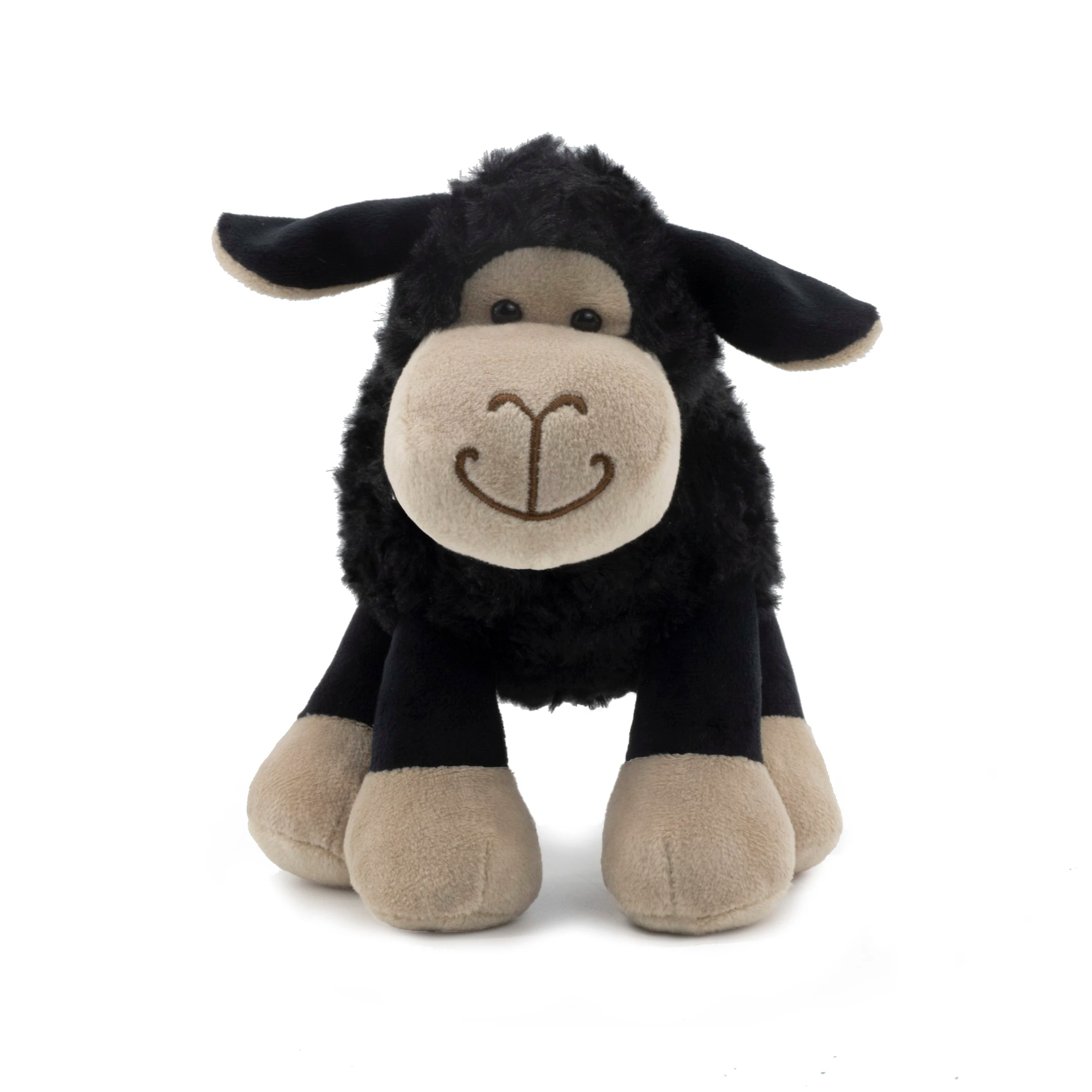 Coussin peluche mouton noir