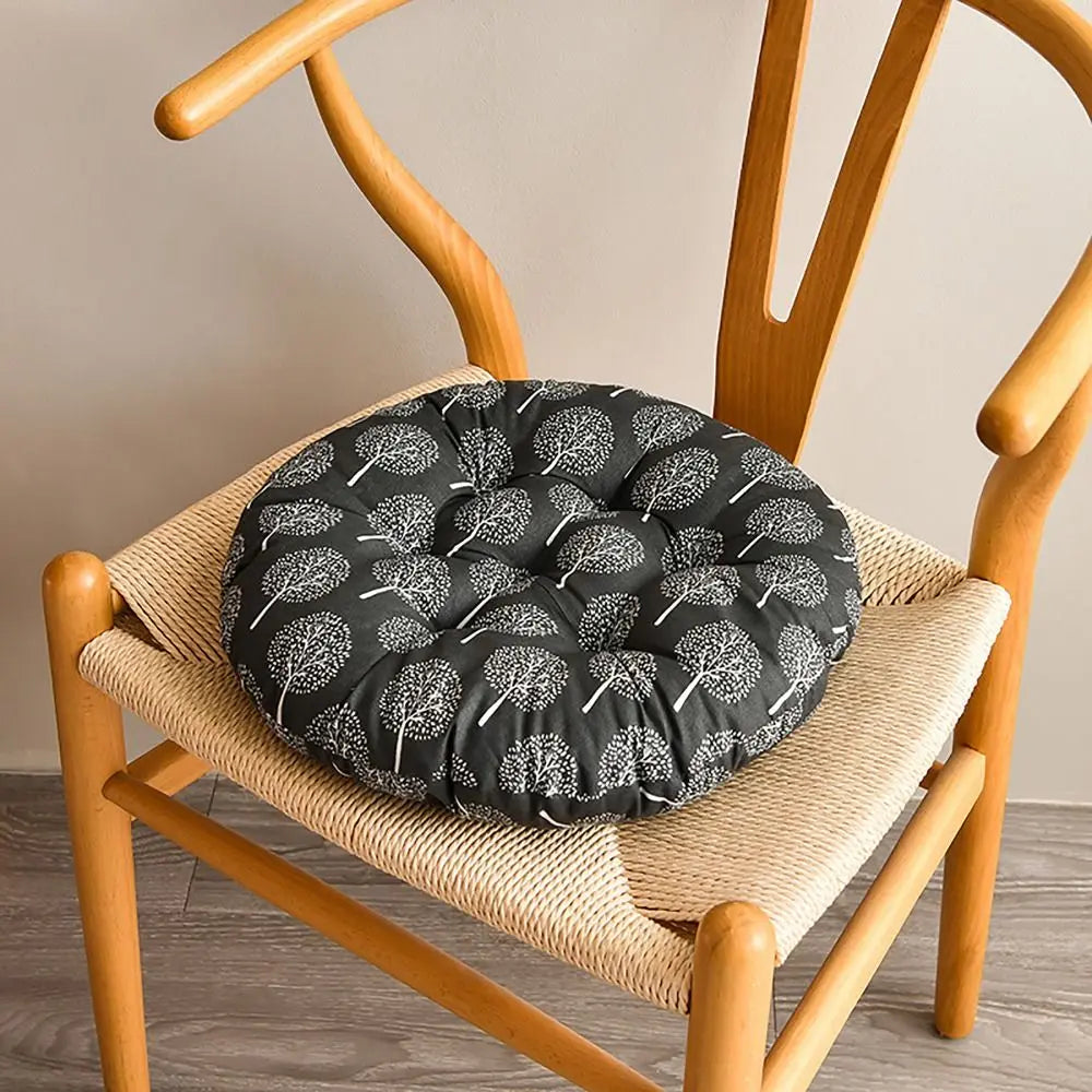 Coussin rond chaise arbre noir